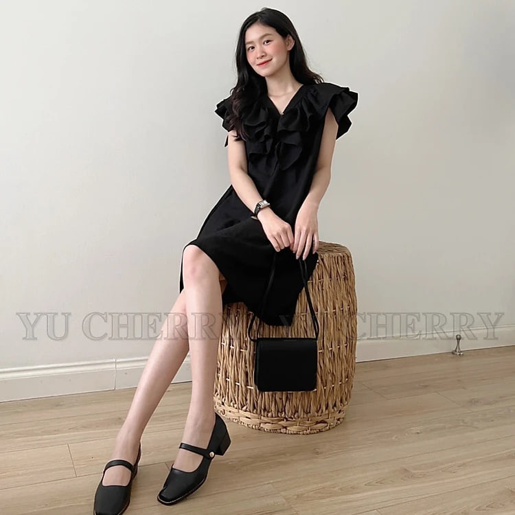 YU CHERRY | Đầm Ruffle Neck Tank Dress YD147