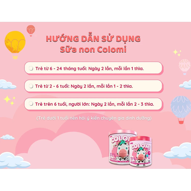 Combo 2 Sữa non COLOMI dành cho trẻ em (130g)