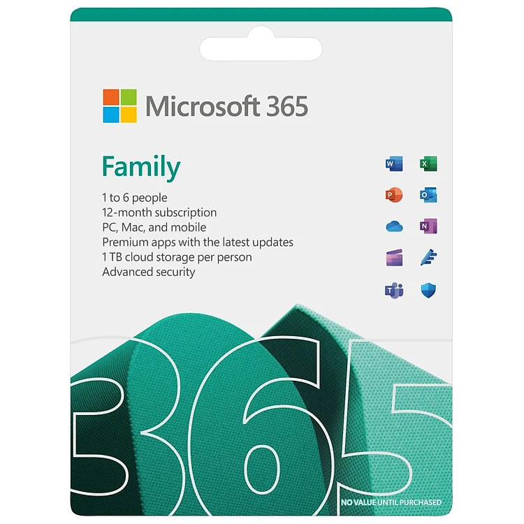 Phần mềm Microsoft Office 365 Family 6GQ-01896 / EP2-36878 | 12 tháng | Dành cho tối đa 6 người | 5 thiết bị/tài khoản| Word, Excel, PowerPoint | 1TB OneDrive
