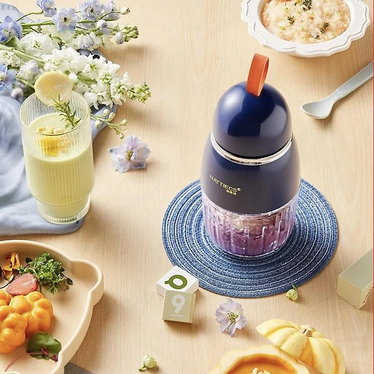 Máy Xay Đồ Ăn Dặm Cho Bé 6 Lưỡi Cối Thuỷ Tinh Hàng Nội Địa Trung Bản Cao Cấp Siêu Mịn Tiện Dụng - Tặng Kèm Dụng Cụ Rửa Máy-Hàng Chính Hãng