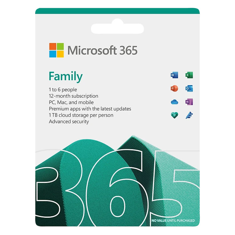 Phần mềm Microsoft Office 365 Family 6GQ-01896 / EP2-36878 | 12 tháng | Dành cho tối đa 6 người | 5 thiết bị/tài khoản| Word, Excel, PowerPoint | 1TB OneDrive
