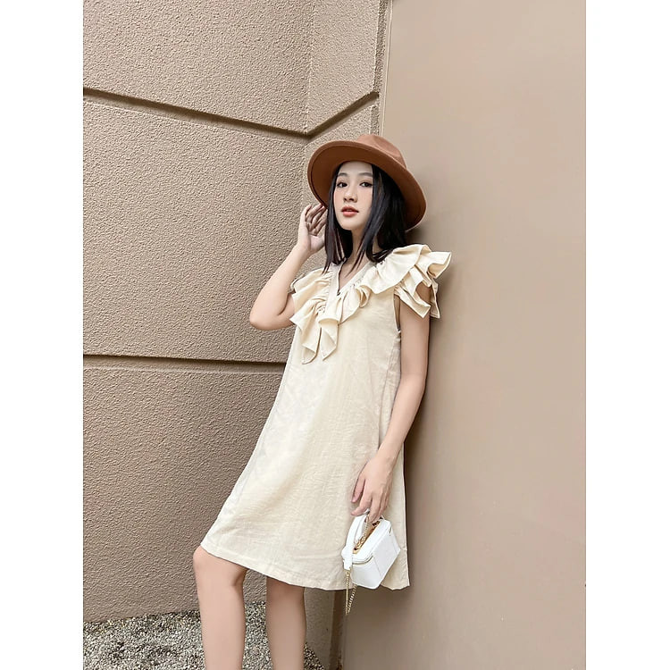 YU CHERRY | Đầm Ruffle Neck Tank Dress YD147