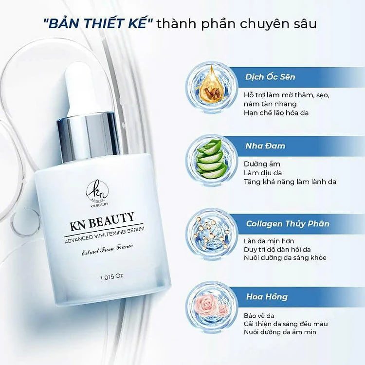 [Mẫu cũ] Bộ 2 sản phẩm Trắng Da Ngừa Nám KN Beauty: Kem dưỡng 10g + Serum 30ml