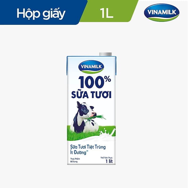 THÙNG 12 HỘP SỮA TƯƠI TIỆT TRÙNG VINAMILK 100% 1L