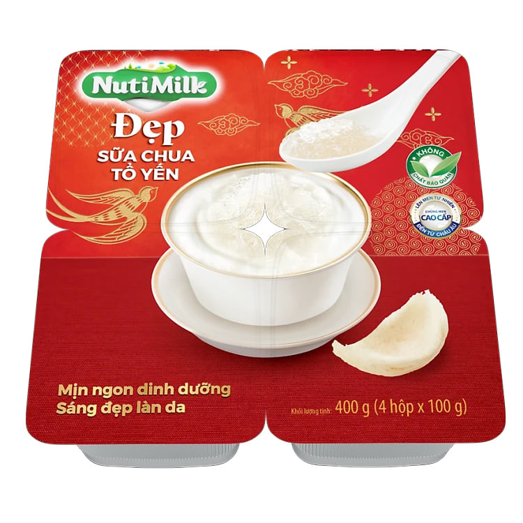 NutiMilk Đẹp - Thùng 48 Hộp Sữa chua Tổ Yến TU.SCTYTI Nutifood