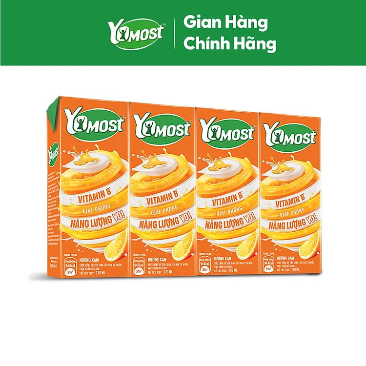 Thùng 48 Hộp Sữa Chua Lên Men Tự Nhiên Yomost Vị Cam (170ml/Hộp)