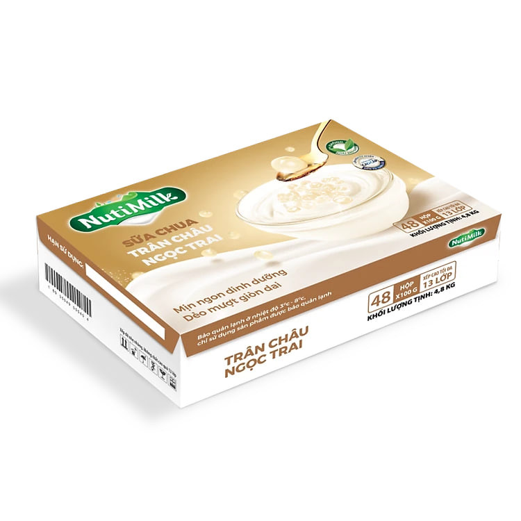 NutiMilk Thùng 48 Hộp Sữa chua Trân Châu Ngọc Trai TU.SCTNTI Nutifood