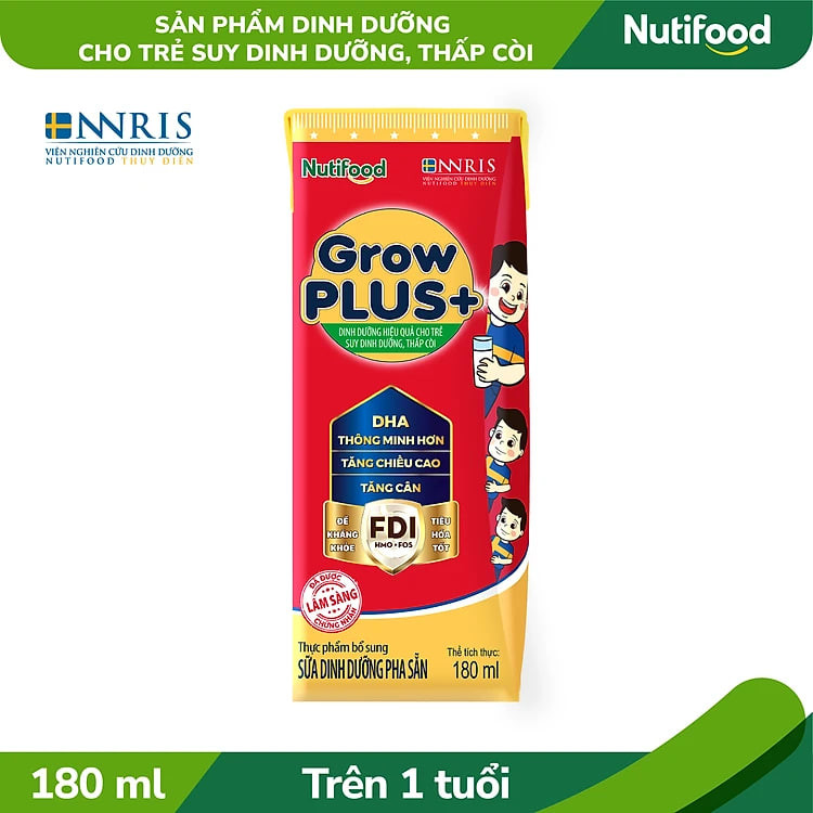 Thùng Sữa bột Pha Sẵn GrowPLUS+ Suy Dinh Dưỡng (đỏ) (48 hộp 180ml)
