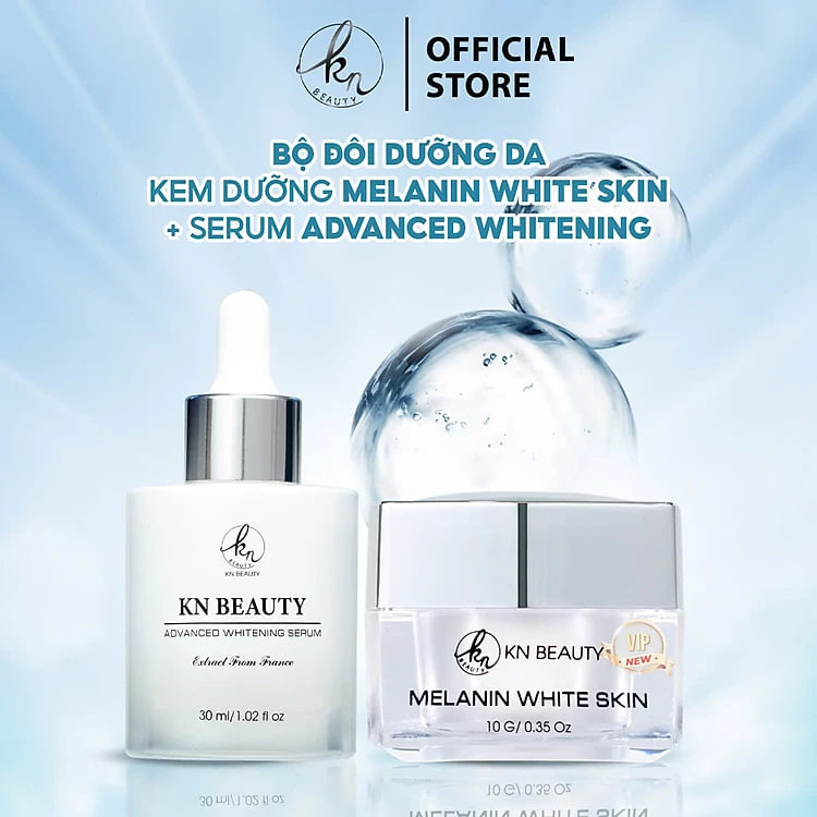 [Mẫu cũ] Bộ 2 sản phẩm Trắng Da Ngừa Nám KN Beauty: Kem dưỡng 10g + Serum 30ml