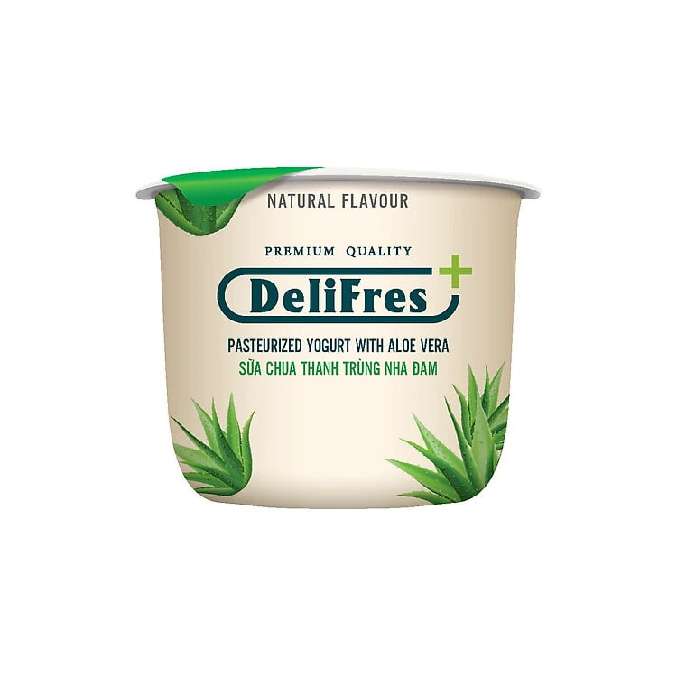 Sữa Chua Thanh Trùng DeliFres+ Nha Đam | Lốc 4 Hũ 80g (Chỉ Giao HCM)