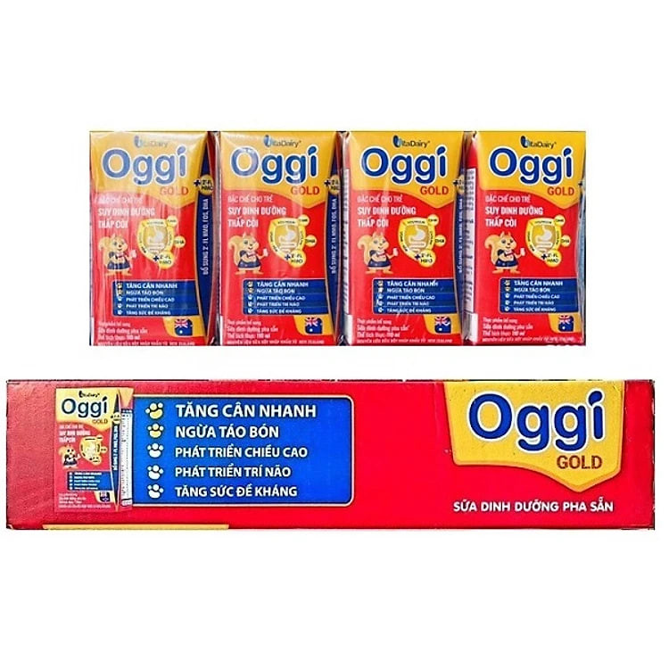 Thùng sữa bột pha sẵn Oggi suy dinh dưỡng 180ml (Thùng 48 hộp)