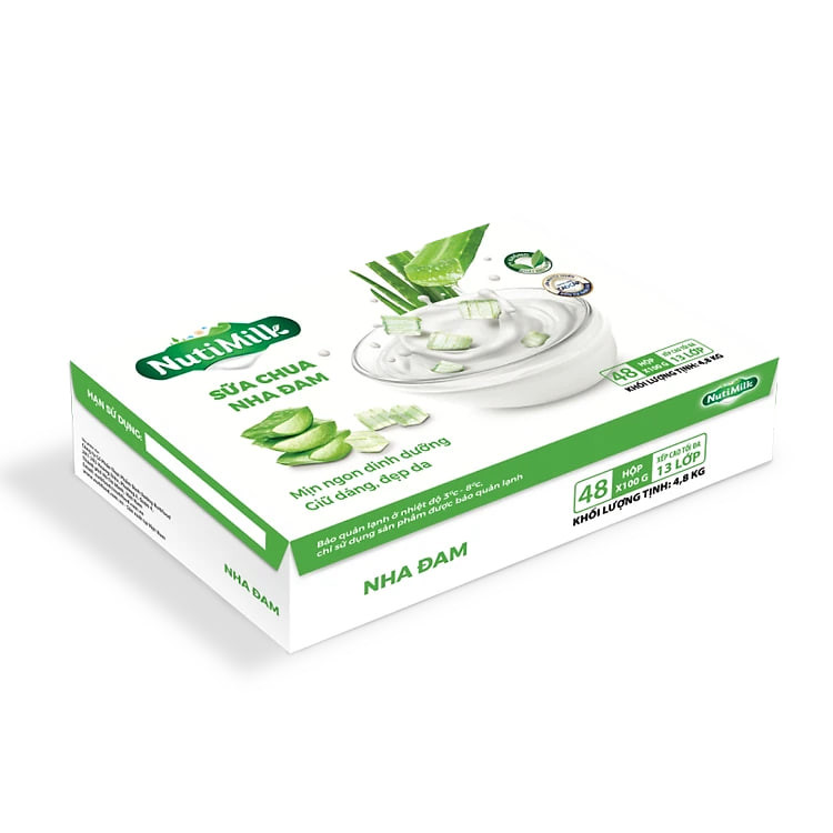 NutiMilk Thùng 48 Hộp Sữa chua Nha Đam TU.NSCNDTI Nutifood