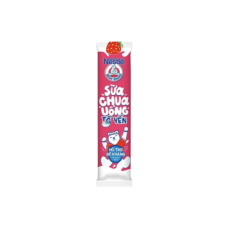 Thùng 28 gói Sữa chua Tổ Yến Nestlé Yogu Gấu Hương Dâu 28x75ml