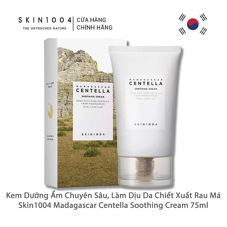 Kem Dưỡng Da Rau Má Dưỡng Ẩm Làm Dịu Da Cho Khô Skin1004 Madagascar Centella Soothing Cream 75ml