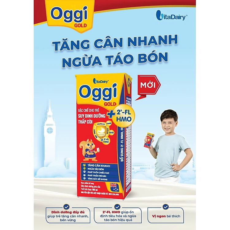 Thùng sữa bột pha sẵn Oggi suy dinh dưỡng 180ml (Thùng 48 hộp)