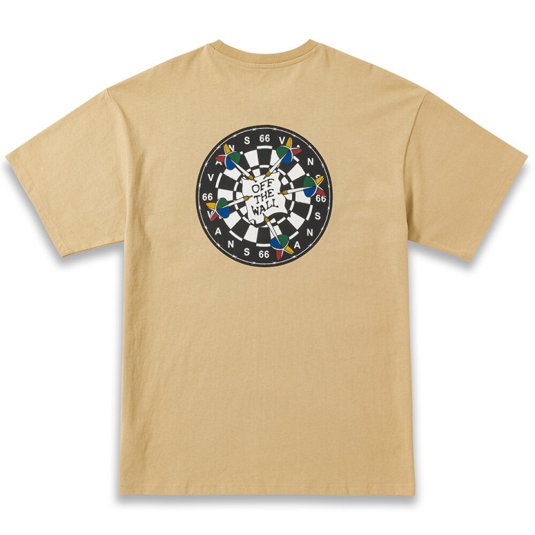 Vans Merch Pieces Dart Board Short Sleeve T-shirt Men BROWN VN0008Z9YUU1