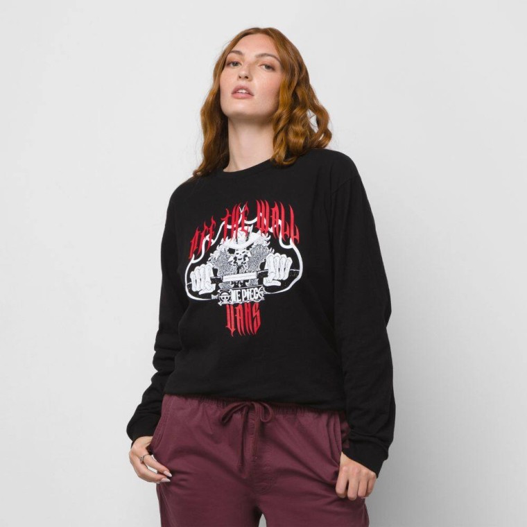 Vans x One Piece Long Sleeve T-shirt Men Black VN00005WBLK1