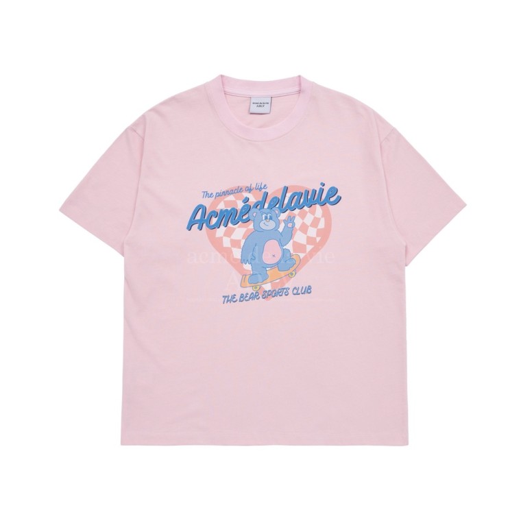 [acme de la vie] CHECKERBOARD HEART BEAR SHORT SLEEVE T-SHIRT 100％ Authentic ADLV