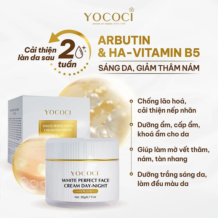 Bộ 4 sản phẩm Yococi (Kem Chống Nắng 50g + Kem Face 20g + Serum 20ml + Gel Chấm Mụn 15g )