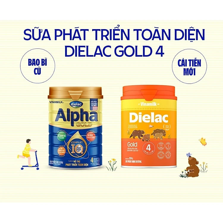 Sữa bột Dielac Alpha Gold IQ Step 4 - Hộp thiếc 900g (dành cho trẻ 2-6 tuổi)