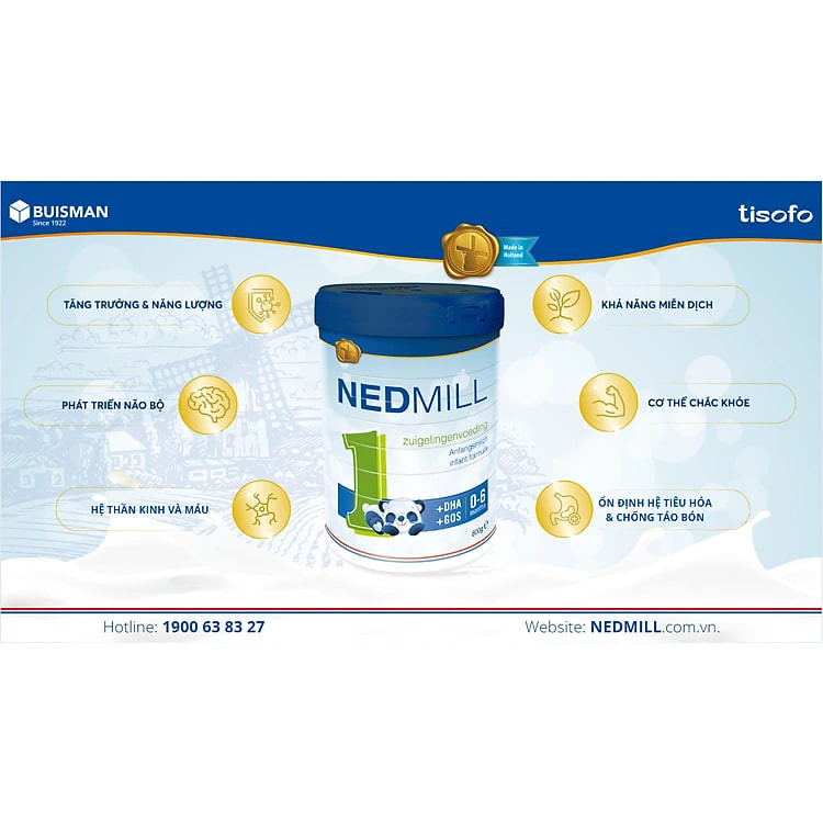 SẢN PHẨM DINH DƯỠNG NEDMILL STAGE 1 DÀNH CHO TRẺ TỪ 0-6 THÁNG TUỔI