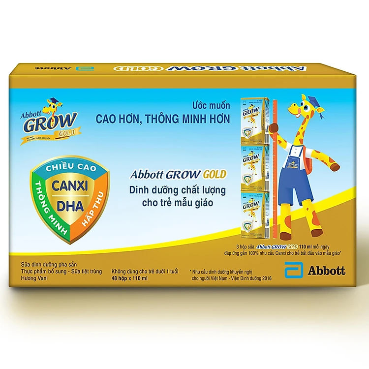Thùng 48 Hộp Sữa Nước Abbott Grow Gold 110ml
