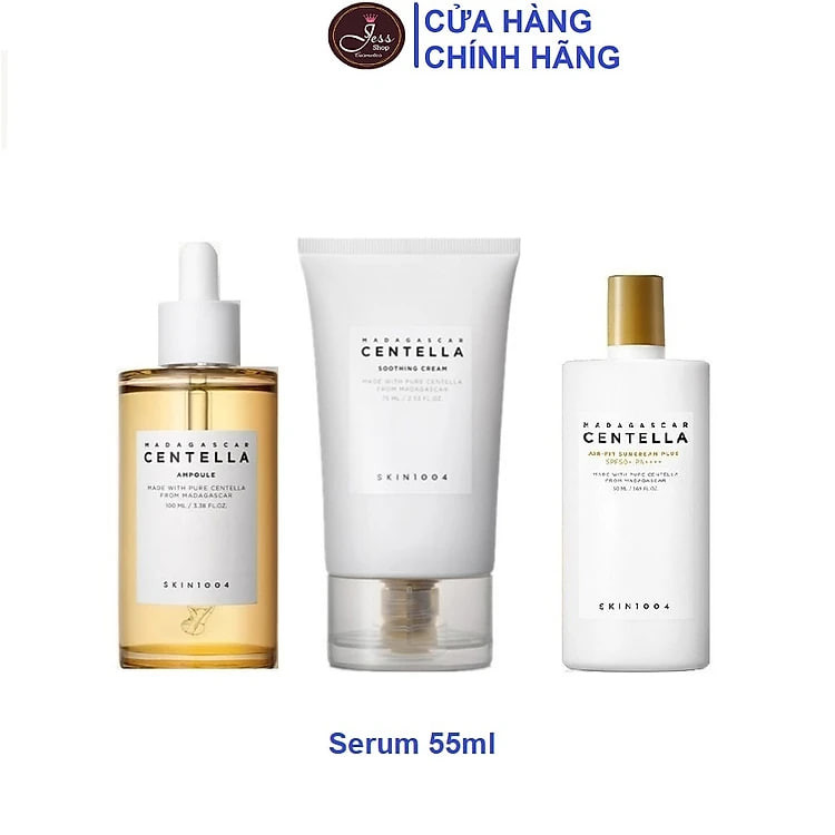 Bộ 3 Sản Phẩm Giảm Mụn Skin1004 Madagascar Centella (Serum + Kem Soothing + Kem Chống Nắng)