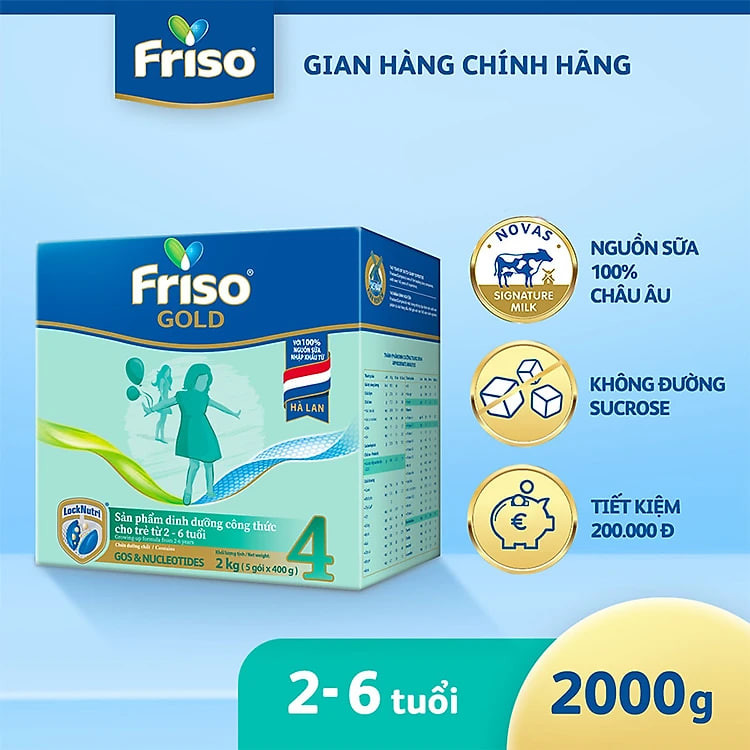 Hộp giấy 2 Kg Friso Gold 4 (2-6 tuổi)