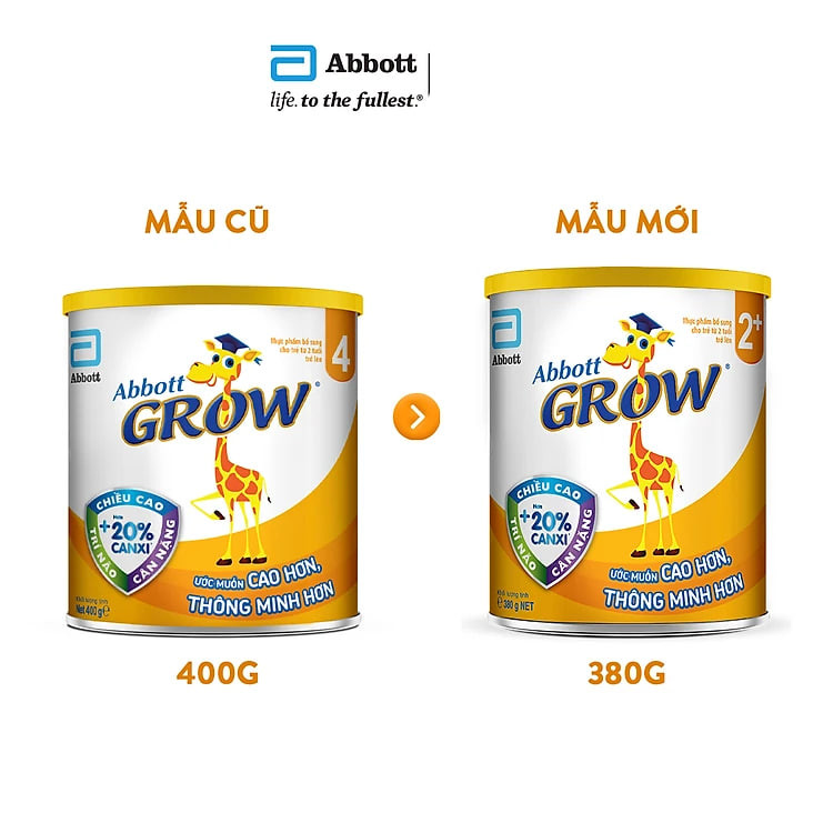 Sữa Abbott Grow 2+ 380g cho trẻ từ 2 tuổi trở lên