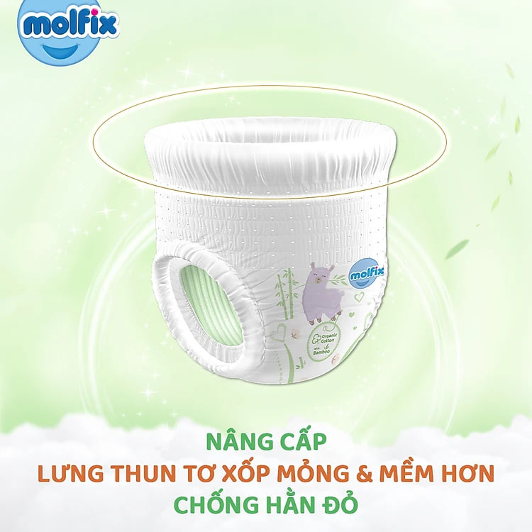 Tã/bỉm quần Molfix Thiên nhiên Jumbo XXXL (20kg - 35kg) - Gói 22+6 miếng