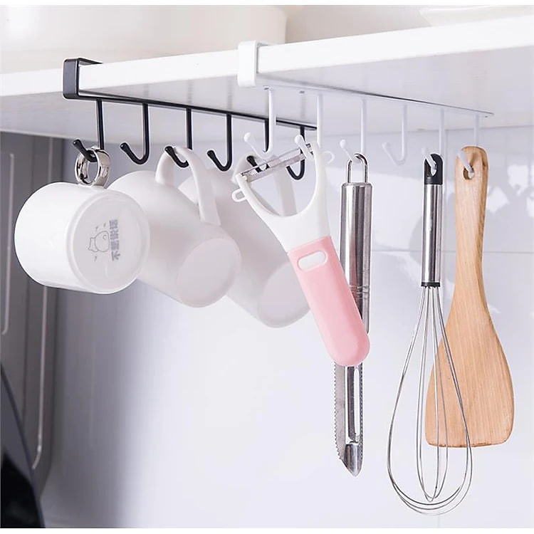 Móc Kẹp Tủ Bếp Để Treo Đồ Dụng Cụ Nhà Bếp Gắn Trên Tủ Bếp Làm Giá Treo Đồ Đa Năng Có Thể Treo Tủ Quần Áo Treo Cốc Nhà Bếp Chất Liệu Kim Loại Sơn Tĩnh Điện Bền Đẹp Vừa Mọi Loại Ván Tủ Loại 6 Móc (Giao Màu Ngẫu Nhiên)