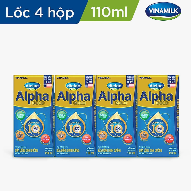 Thùng 48 Hộp Sữa Bột Pha Sẵn Vinamilk Dielac Alpha Gold IQ 110ml