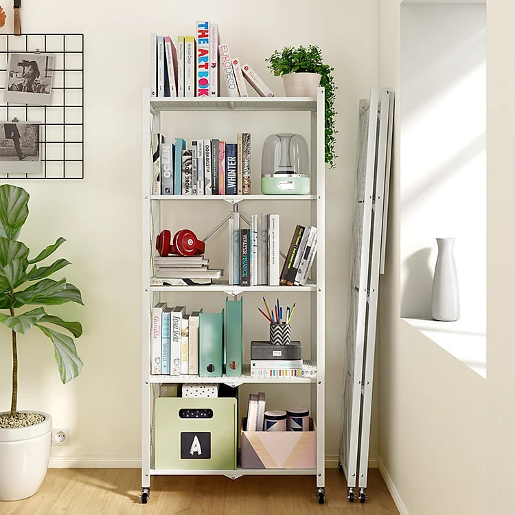 Kệ đa năng gấp gọn 3/4/5 tầng bằng Thép Carbon không gỉ Vando chính hãng, Kệ lò vi sóng có bánh xe, kệ sách trang trí