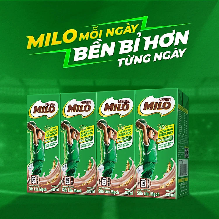Thùng 48 Hộp Sữa Nestlé MILO Nước (180ml / Hộp)