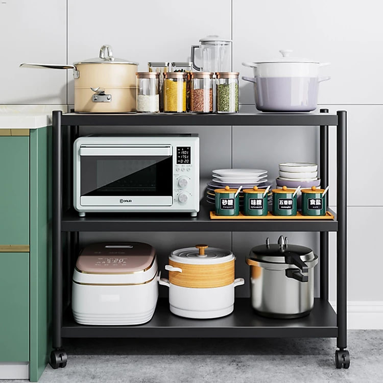 Kệ để lò vi sóng đa năng Inox 304 cao cấp Vando chính hãng kệ để đồ lò nướng chắc chắn, sơn tĩnh điện chống bong tróc, kệ nhà bếp siêu chịu lực 300kg