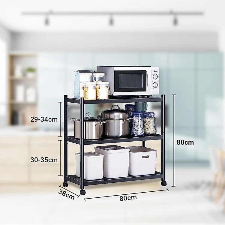 Kệ để lò vi sóng đa năng Inox 304 cao cấp Vando chính hãng kệ để đồ lò nướng chắc chắn, sơn tĩnh điện chống bong tróc, kệ nhà bếp siêu chịu lực 300kg