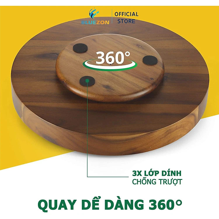 Khay gỗ xoay để gia vị, thức ăn, đồ dùng trang trí nhà bếp