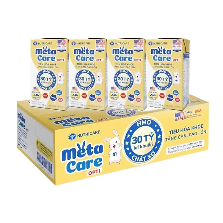 Thùng sữa nước pha sẵn Nutricare Metacare - phát triển toàn diện cho trẻ từ 1 tuổi (110ml x 48 hộp)