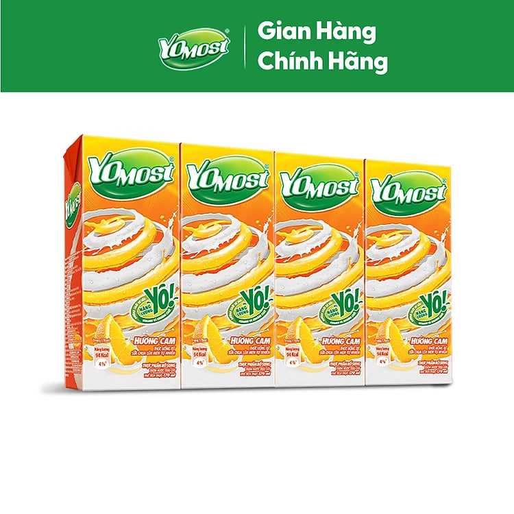 Thùng 48 Hộp Sữa Chua Lên Men Tự Nhiên Yomost Vị Cam (170ml/Hộp)