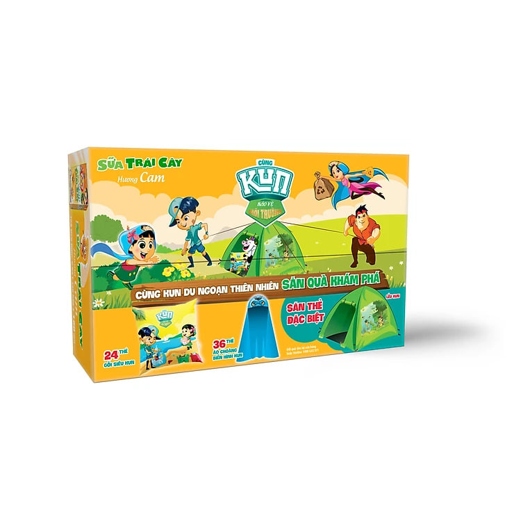 Thùng 48 Hộp Sữa Trái Cây Hương Cam KUN 180ml/hộp ( thẻ cào)
