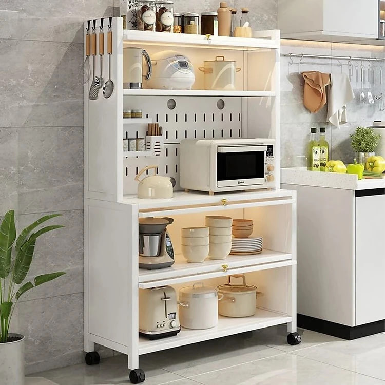 Tủ Bếp Đa Năng Nắp Đậy 5 Tầng Tối Ưu Không Gian Lưu Trữ Kệ Để Lò Vi Sóng Thông Minh