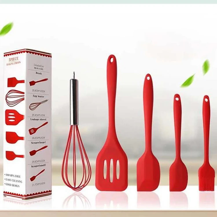 BỘ DỤNG CỤ NHÀ BẾP, LÀM BÁNH 5 MÓN SILICON CHỊU NHIỆT - PHÙ HỢP CHO MỌI GIA ĐÌNH & TIỆM BÁNH CHUYÊN NGHIỆP
