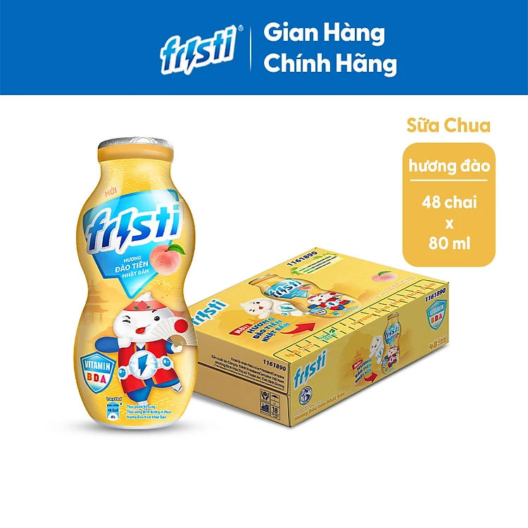 Thùng Fristi Hương Đào Tiên Nhật Bản 48x80ml