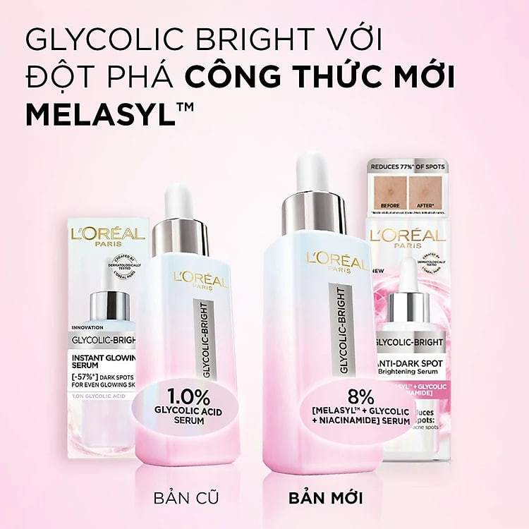 Tinh Chất L'Oreal Paris Dưỡng Sáng Da Glycolic-Bright Anti-Dark Spot Brightening Serum 30ml