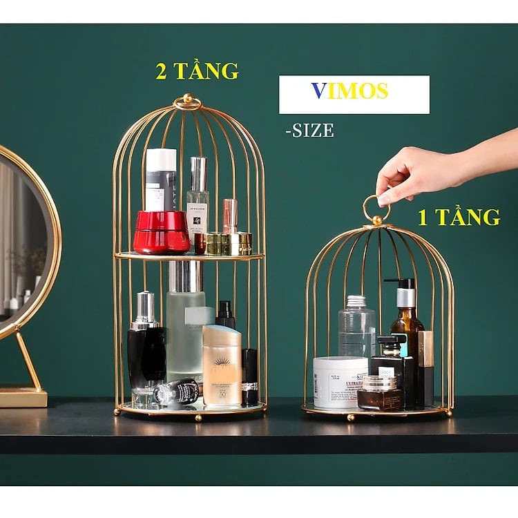 Tủ kệ mỹ phẩm, kệ trưng bày sản phẩm kiểu lồng chim độc đáo thương hiệu VIMOS
