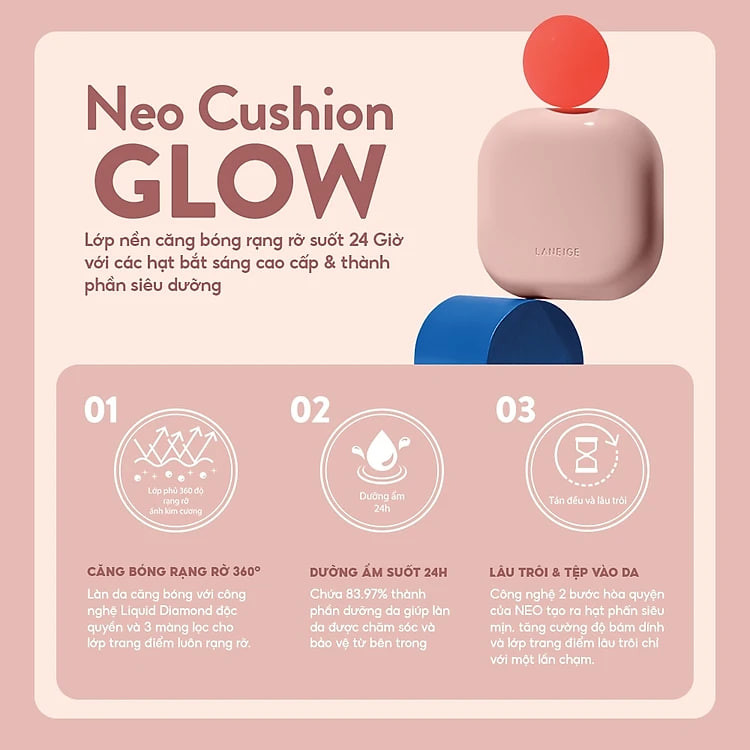 [THẾ HỆ MỚI] Phấn Nước Căng Bóng 24H LANEIGE NEO Cushion Glow 15g