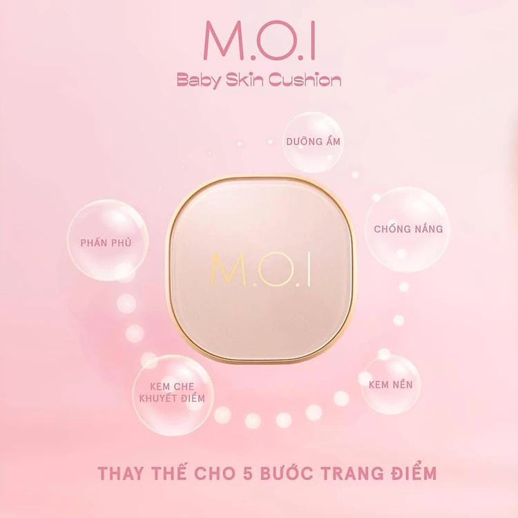 Phấn Nước M.O.I 5M BABY SKIN CUSHION Hồ Ngọc Hà (2021)