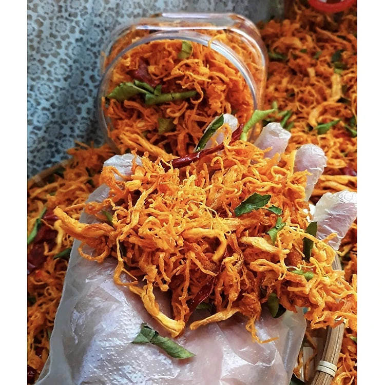 Khô gà lá chanh/Thượng hạng /Đồ ăn vặt VƯỜN XANH SẠCH /HỦ 200GRAM