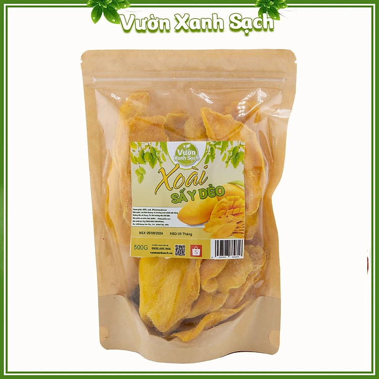 Xoài sấy dẻo /Đồ ăn vặt/ trái cây ép /Vườn Xạnh Sạch /500G