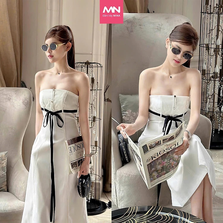 Đầm dự tiệc Mina thiết kế dáng suông chất liệu KaKi quyến rũ sang trọng - MN244